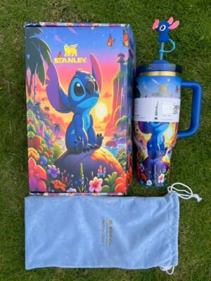 Stitch-inspired tropical blue 40oz tumbler gift set