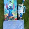 Custom dreamy Stitch Stanley Cup 40 oz Quencher with 3D straw topper and matching illustrated gift box