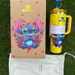 Yellow Floral Stitch Stanley Cup 40 oz Quencher Tumbler