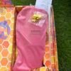 3Custom honeycomb Winnie the Pooh and friends Stanley Cup 40 oz with 3D bee straw topper, matching gift box, and pink dust bag Pooh and friends-inspired tumbler with pink velvet pouch