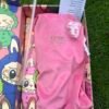 Custom Labubu pink Stanley Cup 40 oz Quencher with matching monster gift box and pink bow straw topper Pink character tumbler with velvet travel pouch and accessories