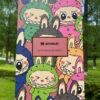 Custom Labubu pink Stanley Cup 40 oz Quencher with matching monster gift box and pink bow straw topper Pink monster character tumbler matching presentation gift box