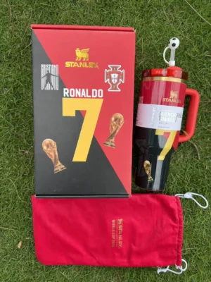 Ronaldo Portugal fan-inspired 40oz soccer tumbler gift set