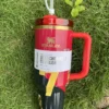 Portugal number 7 tumbler with soccer straw topper