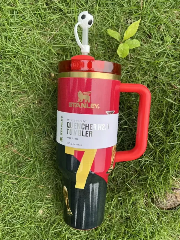 Portugal number 7 tumbler with soccer straw topper