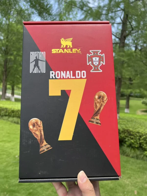 Ronaldo fan-inspired soccer tumbler presentation box