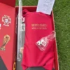 Portugal soccer tumbler set with red pouch and topper