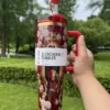 Devotional rose 40oz insulated tumbler with handle