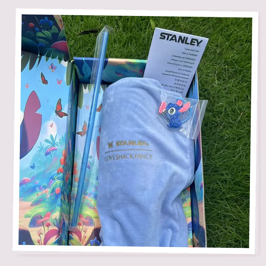 Stitch-Inspired Tropical Blue 40oz Tumbler Gift Set buyer detail photo