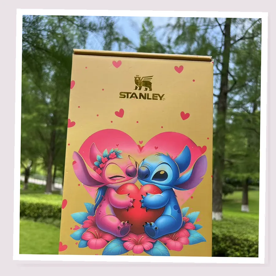 Stitch & Angel-Inspired Heart 40oz Tumbler Gift Set buyer detail photo