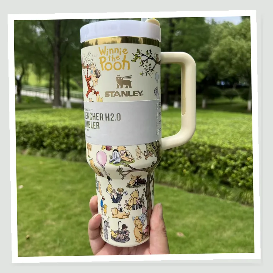 Vintage Pooh-Inspired Birthday 40oz Tumbler Gift Set buyer daily use photo