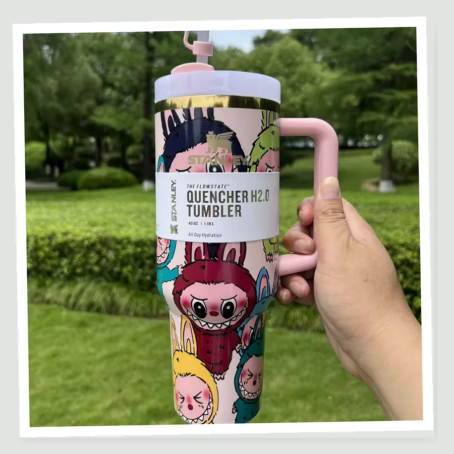The Monsters-Inspired Pink 40oz Tumbler Gift Set buyer daily use photo