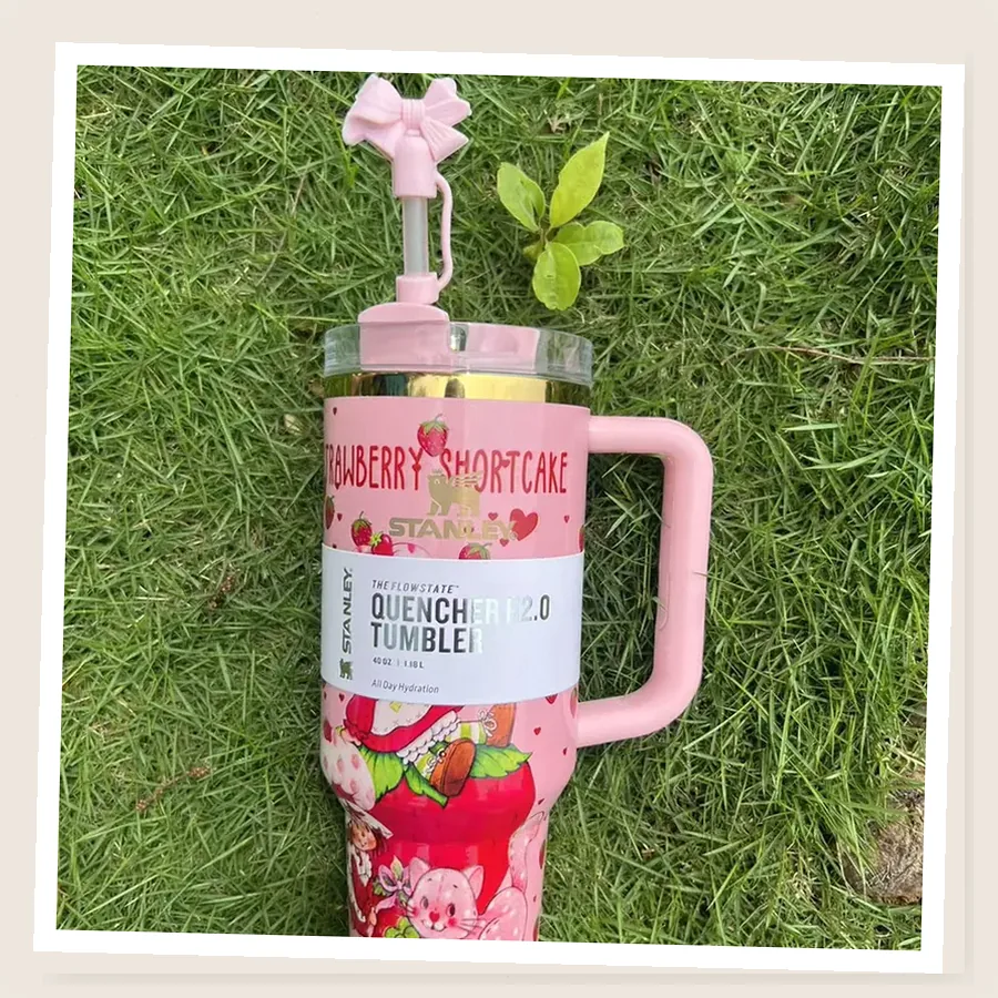 Strawberry-Inspired Pink 40oz Tumbler Gift Set with Bow Topper buyer unboxing photo