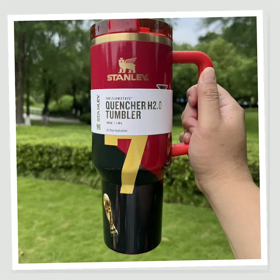 Ronaldo Portugal Fan-Inspired 40oz Soccer Tumbler Gift Set buyer daily use photo
