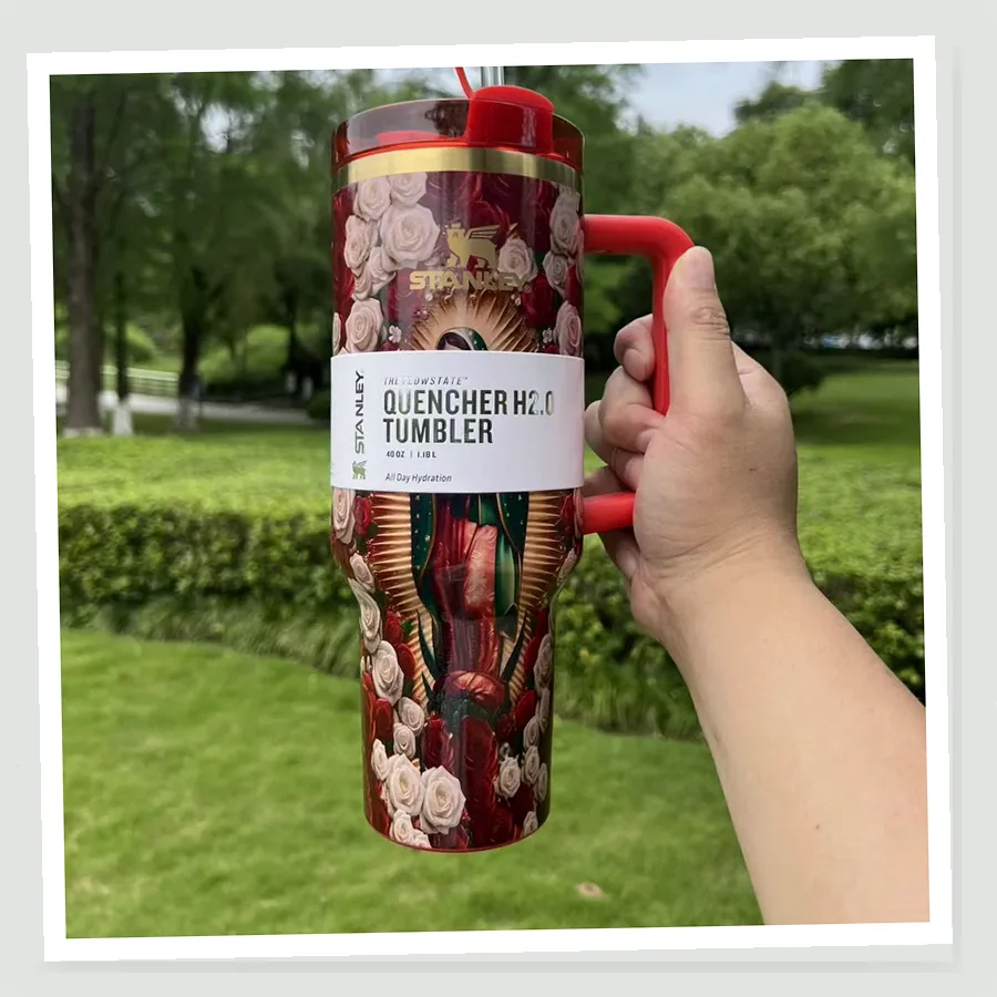 Our Lady of Guadalupe Rose 40oz Tumbler Gift Set buyer daily use photo