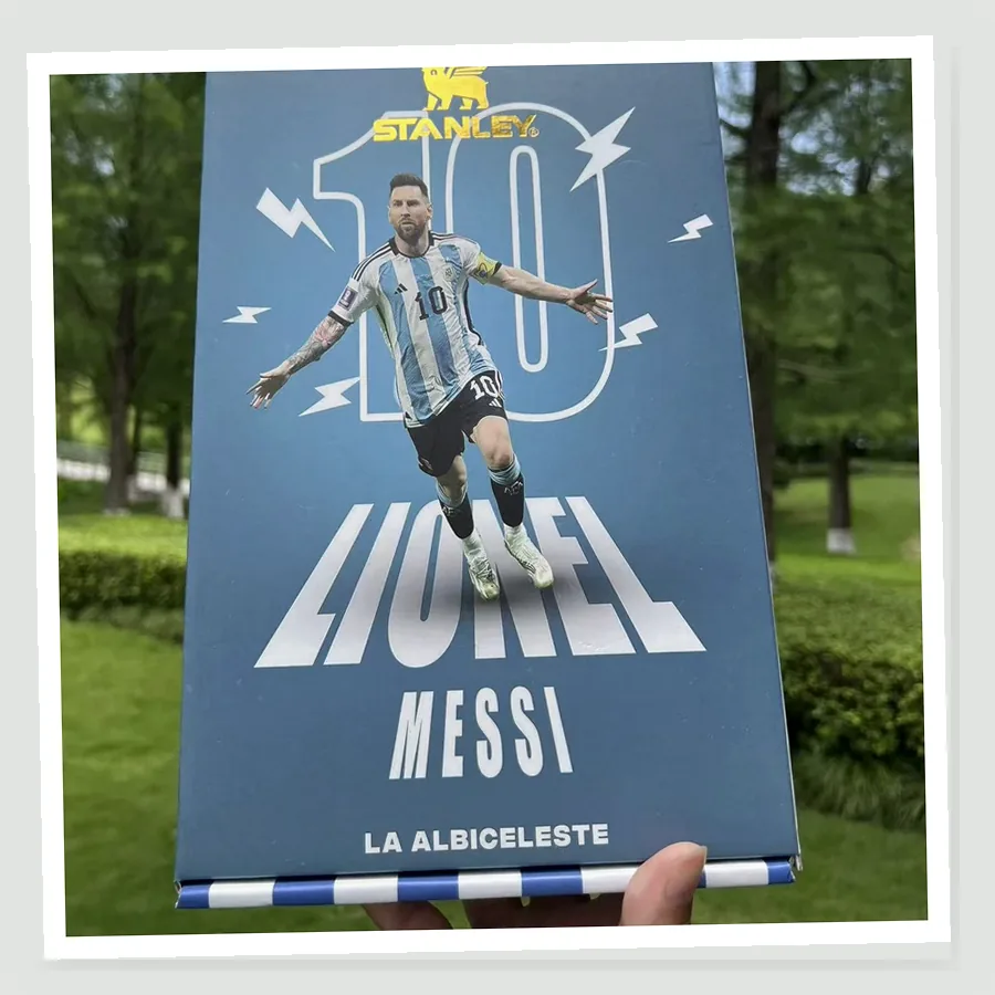 Messi Argentina Fan-Inspired 40oz Soccer Tumbler Gift Set buyer daily use photo