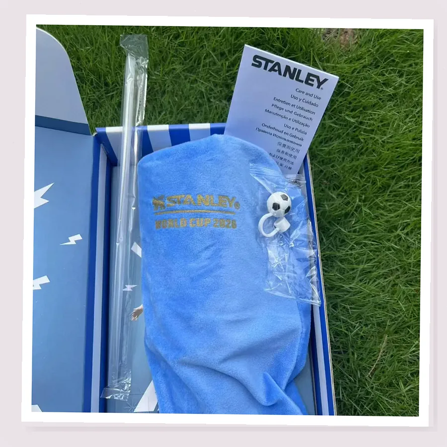 Messi Argentina Fan-Inspired 40oz Soccer Tumbler Gift Set buyer detail photo