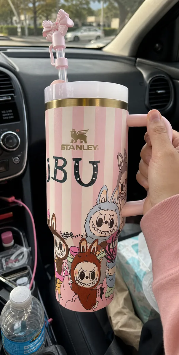 Pink Striped Character 40oz Tumbler Gift Set with Bow Topper customer photo