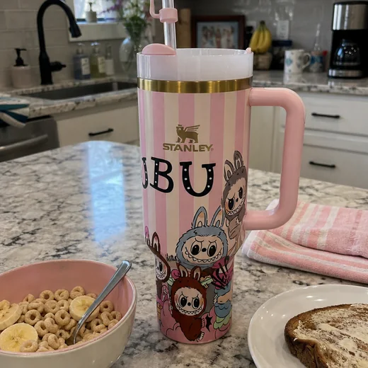 Pink Striped Character 40oz Tumbler Gift Set with Bow Topper customer photo