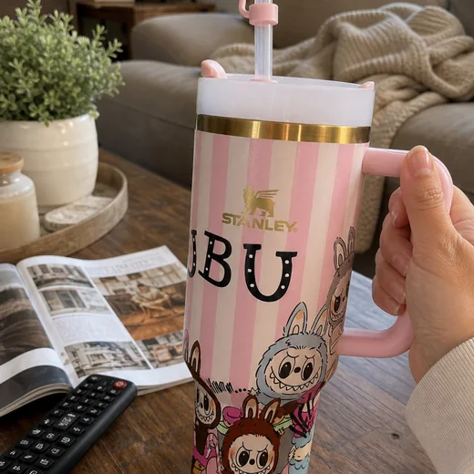 Pink Striped Character 40oz Tumbler Gift Set with Bow Topper customer photo