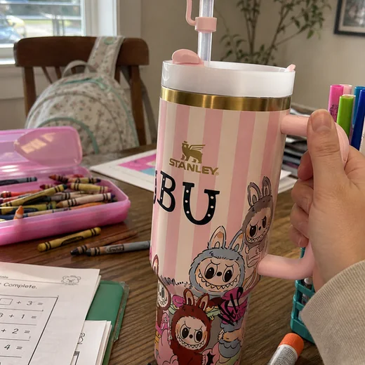 Pink Striped Character 40oz Tumbler Gift Set with Bow Topper customer photo