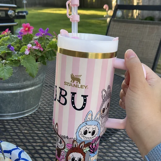 Pink Striped Character 40oz Tumbler Gift Set with Bow Topper customer photo